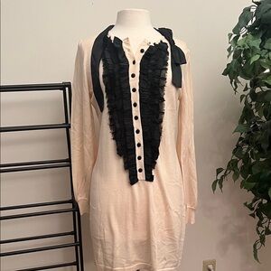 Nanette Lepore Cream and Black Mini Dress